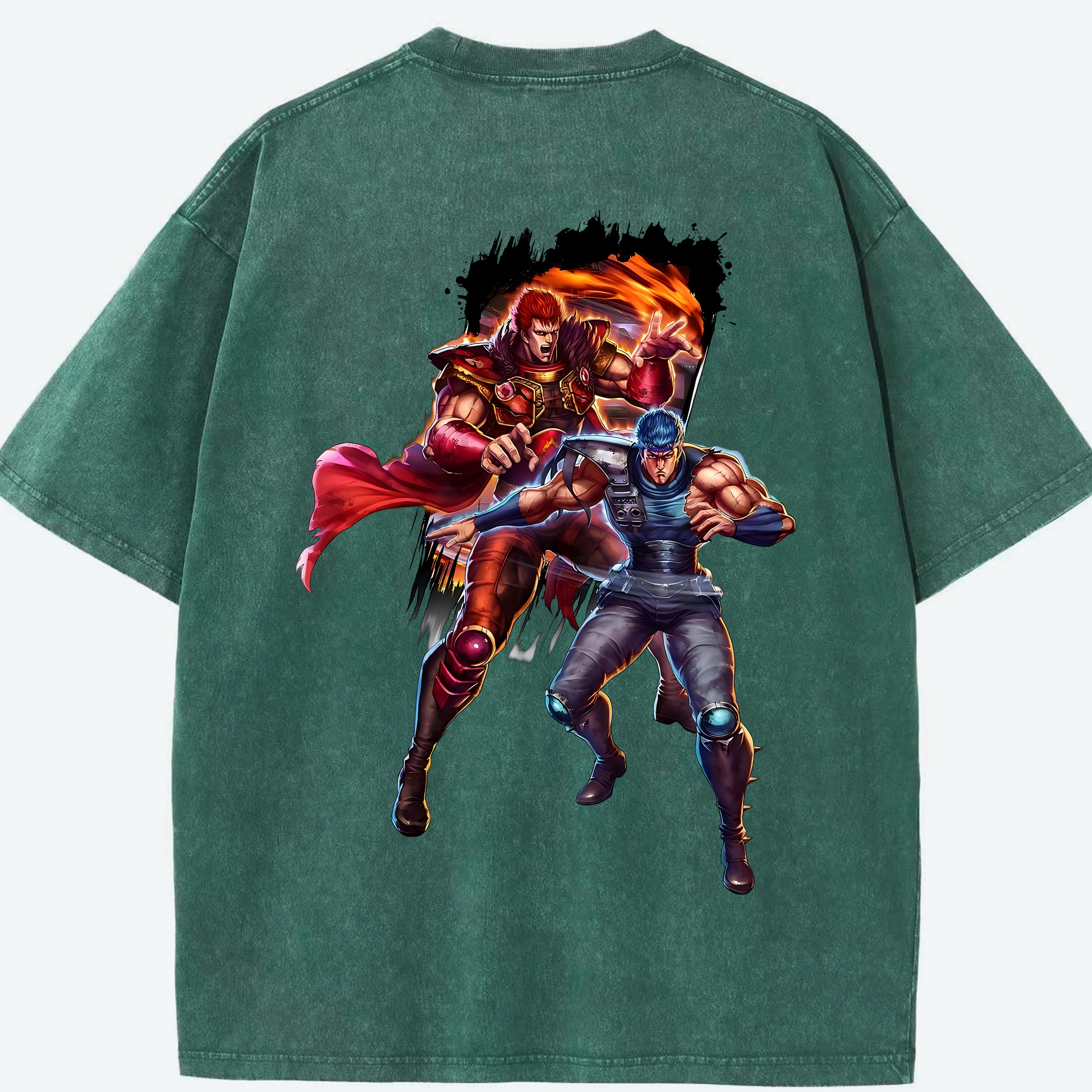 （画像用） 北斗の拳 Fist of the North Star 綿100% ヴィンテージ風 半袖Tシャツ（背面プリント）